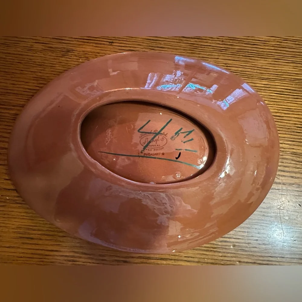 STANGL POTTERY #3926C SPORTSMAN SERIES PHEASANT OVAL 10 3/4" CIGAR ASHTRAY - Picture 3 of 6